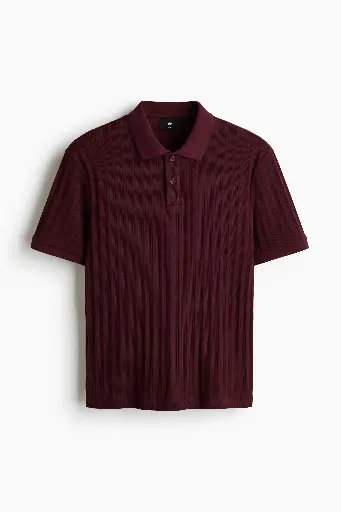 Slim Fit Textured jersey polo shirt